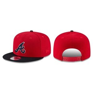 NEW ERA - MLB Baseball Hat - Atlanta Braves 9FIFTY Snapback Cap - Red/Navy